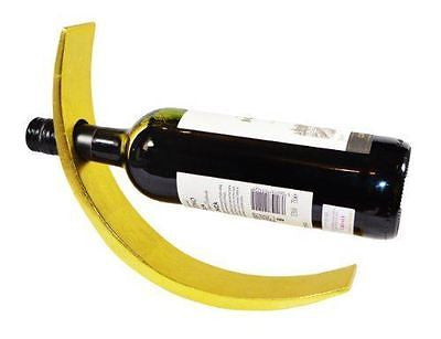 HANDMADE LACQUERED WOODEN WINE BOTTLE DISPLAY HOLDER - SHINY GOLDEN