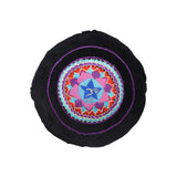 Meditation Cushion-Decorative Seat-With Hand Embroidered Chakra Symbols - TATTOPANI