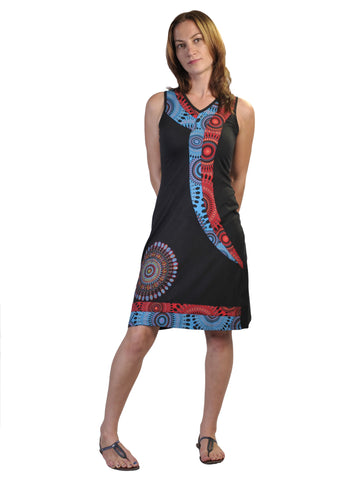 Side Mandala Embroidery Patches Designed Dress. - TATTOPANI