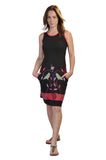 Ladies Dress With Bird & Leaf Patch & Embroidery.