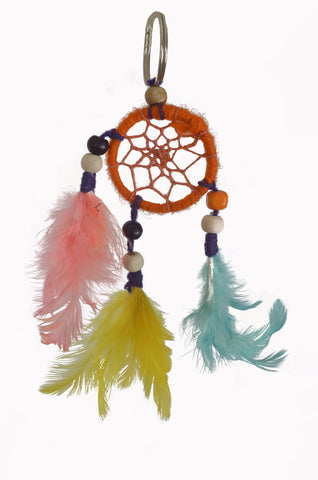 Orange Mini Key chain Dream Catcher. - TATTOPANI