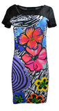 Net Shoulder Short Sleeved Dress. - TATTOPANI