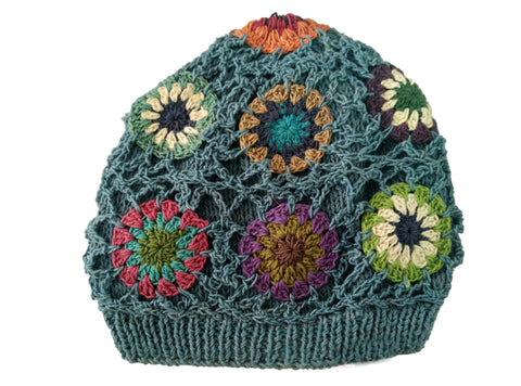 Grey Cotton Thread crocheted beanie hat- TC-HAT-100GRY - craze-trade-limited