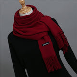 2020 women scarf soild winter cashmere scarves for ladies neck warm pashmina long shawl wraps bandana foulard female head hijab