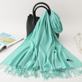 2020 women scarf soild winter cashmere scarves for ladies neck warm pashmina long shawl wraps bandana foulard female head hijab