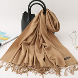 2020 women scarf soild winter cashmere scarves for ladies neck warm pashmina long shawl wraps bandana foulard female head hijab