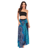 Womail Women Skirt Summer Fashion Long Hippie Bohemian Gypsy Boho Flowers Elastic Waist Floral Halter Skirt  2020  f10