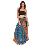Womail Women Skirt Summer Fashion Long Hippie Bohemian Gypsy Boho Flowers Elastic Waist Floral Halter Skirt  2020  f10