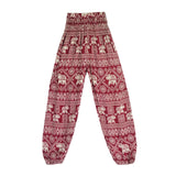 CAIDA Women Red Elephant Design Loose Fit Harem Pants Hippie  Workout Party Beach Pants Casual Trousers Dropshipping