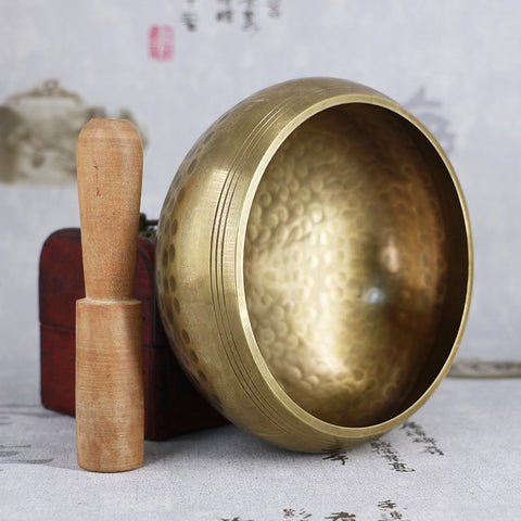 New Arrival Tibetan Buddhism Bowl Meditation Hammered Alms  Yoga Copper Sound Therapy Chakra Singing Bowl Religious Supplies