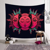 White Black Sun Moon Mandala Tapestry Wall Hanging Celestial Wall Tapestry Hippie Wall Carpets Dorm Decor Psychedelic Tapestry