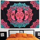 White Black Sun Moon Mandala Tapestry Wall Hanging Celestial Wall Tapestry Hippie Wall Carpets Dorm Decor Psychedelic Tapestry