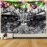 White Black Sun Moon Mandala Tapestry Wall Hanging Celestial Wall Tapestry Hippie Wall Carpets Dorm Decor Psychedelic Tapestry