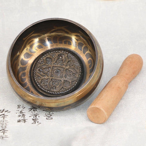 Hot Tibetan Sing Bowl 7 Size Handmade Music Brass Buddha Sound Bowl Buddhist Supplies Religious Home Decoration New Arrival