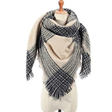 2019 women scarf fashion plaid winter scarves for ladies cashmere shawls wraps warm neck Triangle Bandage pashmina