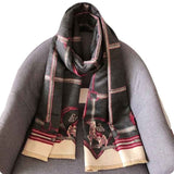 Luxury brand Winter New Carriage Scarf Warm Shawl Thicken Tassels Horse cashmere-like fashion show poncho cape womens pashmina