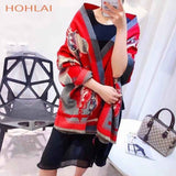 Luxury brand Winter New Carriage Scarf Warm Shawl Thicken Tassels Horse cashmere-like fashion show poncho cape womens pashmina