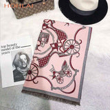 Luxury brand Winter New Carriage Scarf Warm Shawl Thicken Tassels Horse cashmere-like fashion show poncho cape womens pashmina