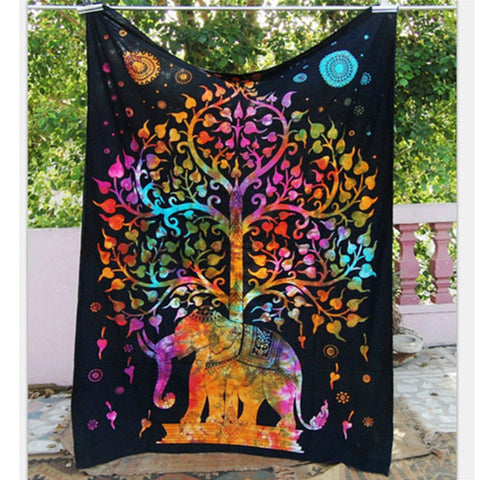 Indian Mandala Tapestry Throw Hippie Tapestry Hanging Printed Decorative Wall Tapestries Bright Color Bedding/Living Room T35
