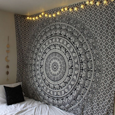 Big Bohemia Square Beach Towel Print Meditation Mandala Hippie Peacock Mandala Tapestry Mat 150*210cm - craze-trade-limited
