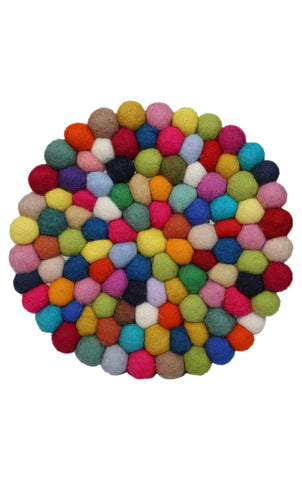 Felt Ball Coaster-Colorful, Soft And Warm-SW- FELT-CIR3 - craze-trade-limited